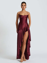 Spaghetti Lace Back Asymmetric Cocktail Dress